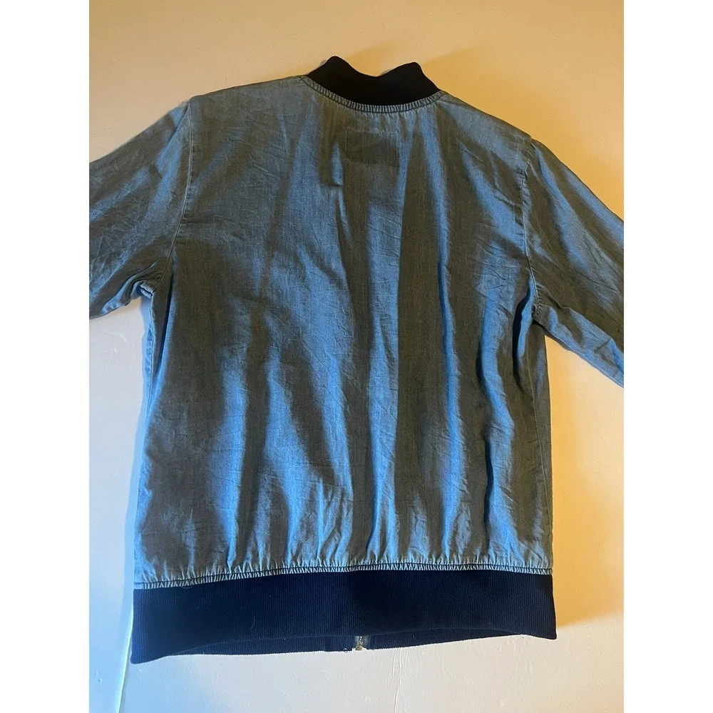JUSTICE Sz 16/18 Jacket Denim Bomber Emoji Patches Coat Lyocell School Layering
